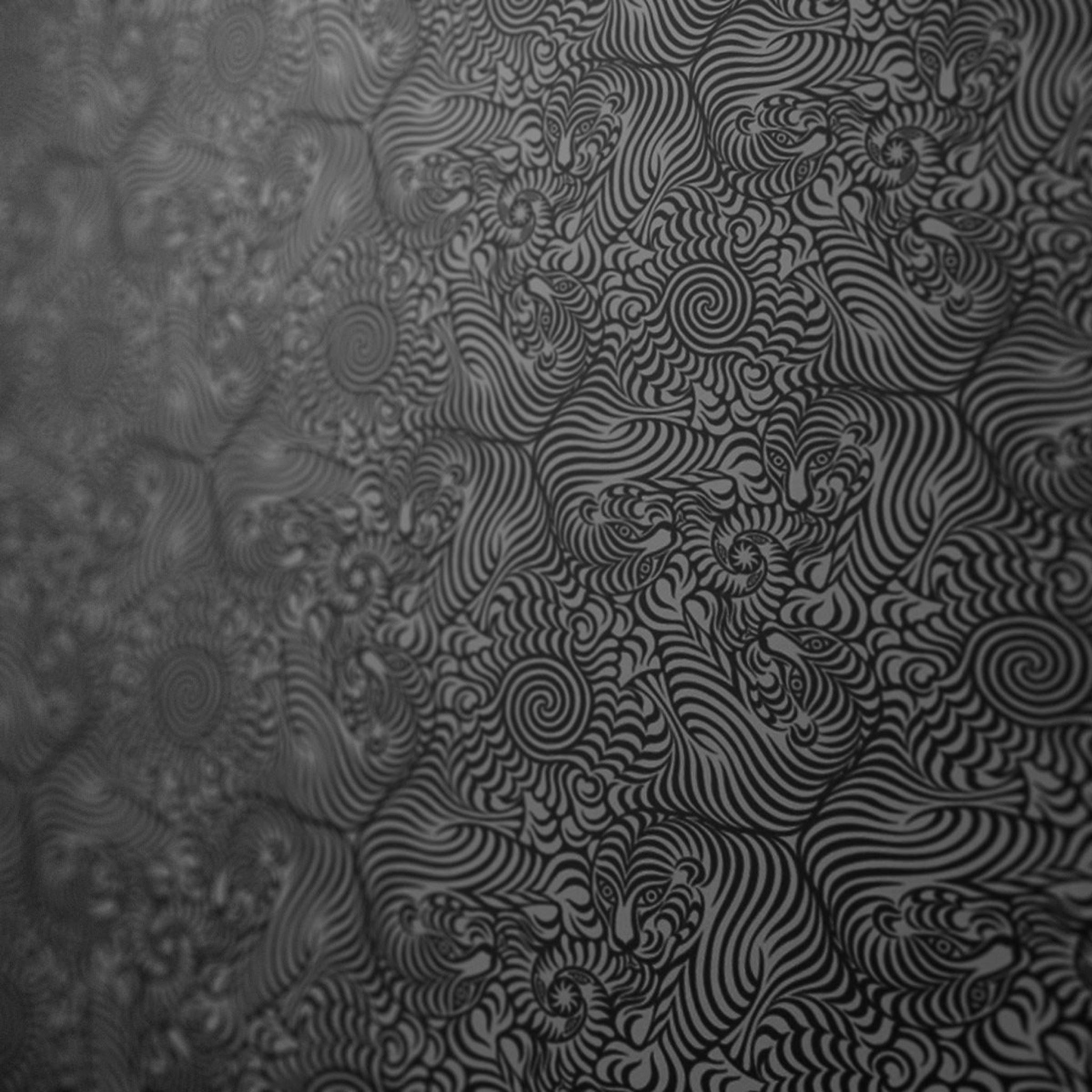 Texture Black White Patterns Tigers iPad Air Wallpaper Free Download