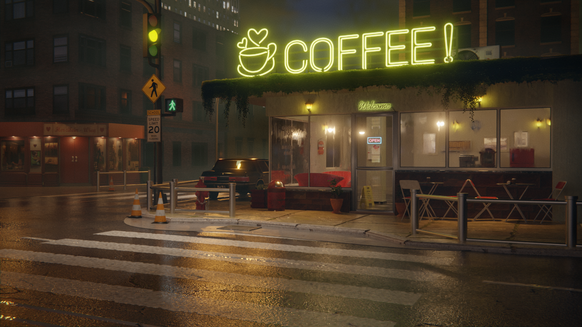 Recreated This Render After Being Inspired From Coffee Shop Lo Fi Music Live Stream From YouTube