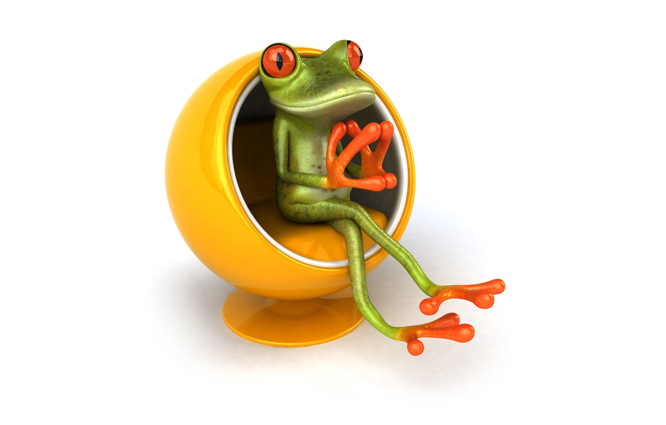 Wallpaper graphics, frog, chair, chair, Free frog 3D image for desktop, section рендеринг