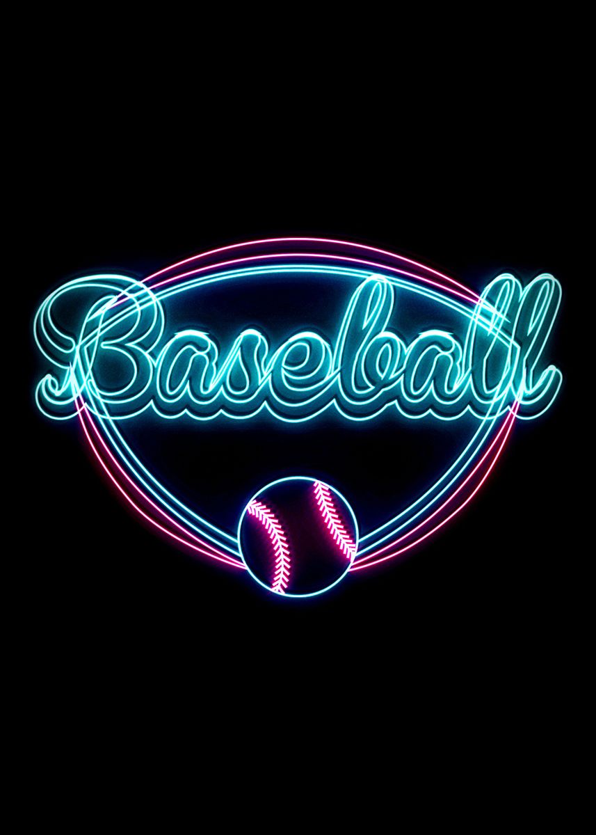 baseball neon ' Poster