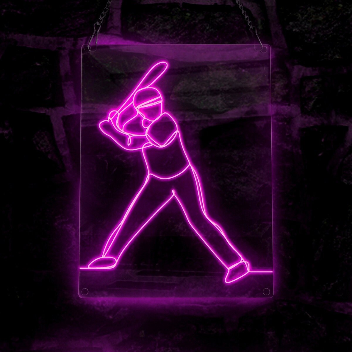 Baseball Player Baseball Sports Neon Sign Sports Theme