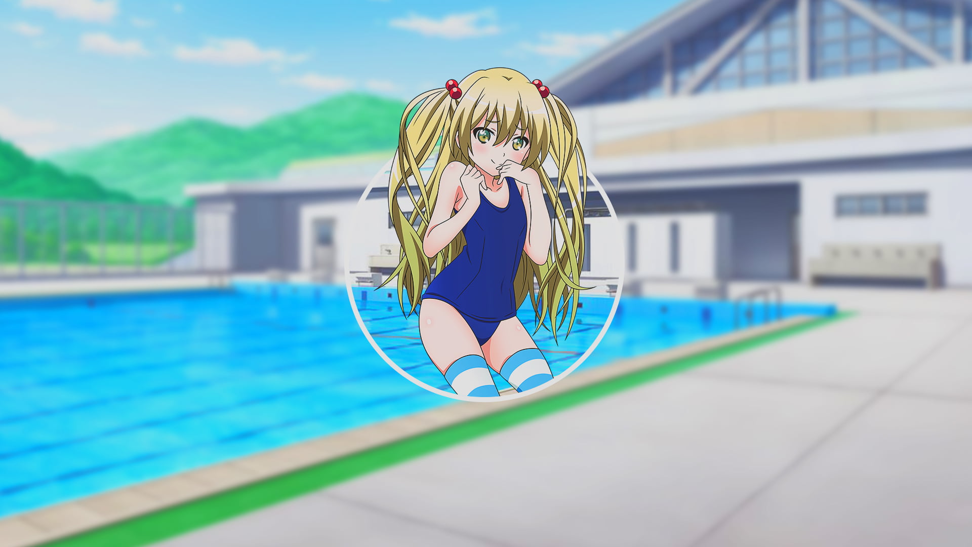 Wallpaper / anime, swimming pool, anime girls, 1080P, loli free download