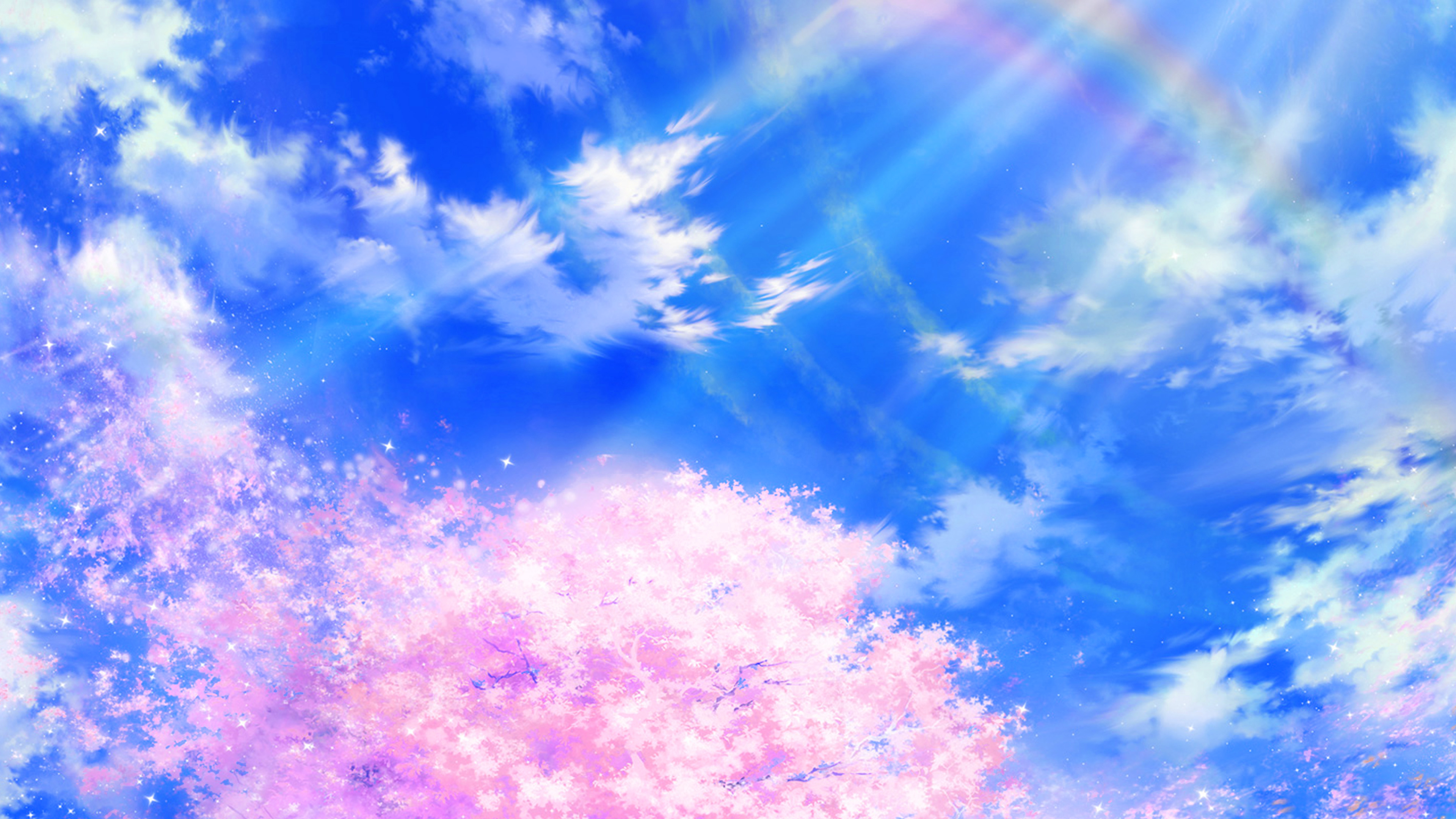 wallpaper for desktop, laptop. anime sky cloud spring art illustration blue