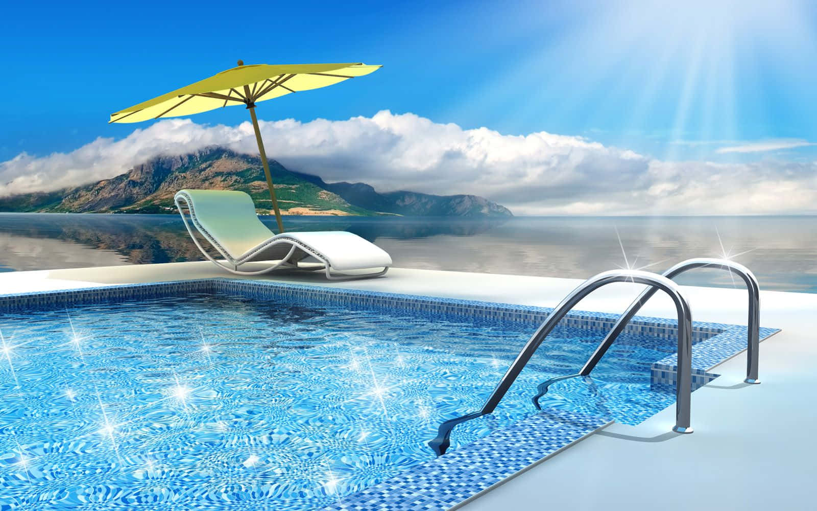 Summer Umbrella Pool Background