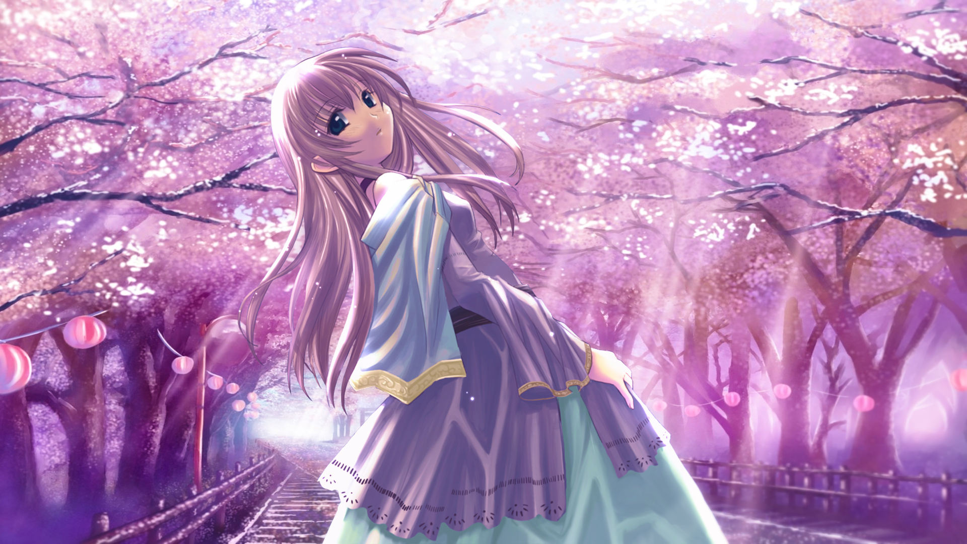 HD desktop wallpaper: Anime, Girl, Spring, Pink Hair download free picture
