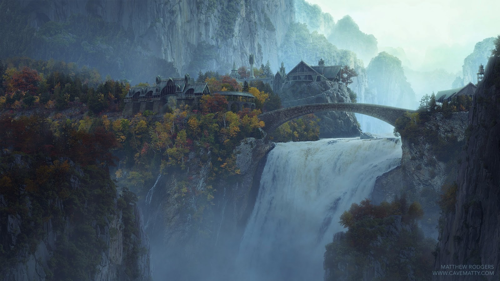 Rivendell, movies, The Lord of the Rings, waterfall Gallery HD Wallpaper