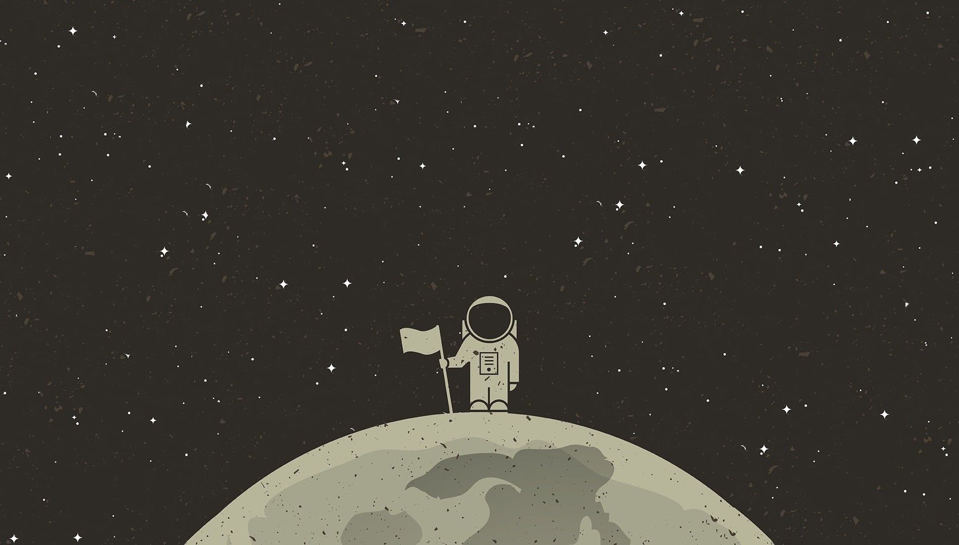 HD wallpaper: white astronaut holding flag on outer space, simple background. Desktop wallpaper simple, Cute laptop wallpaper, Desktop wallpaper art