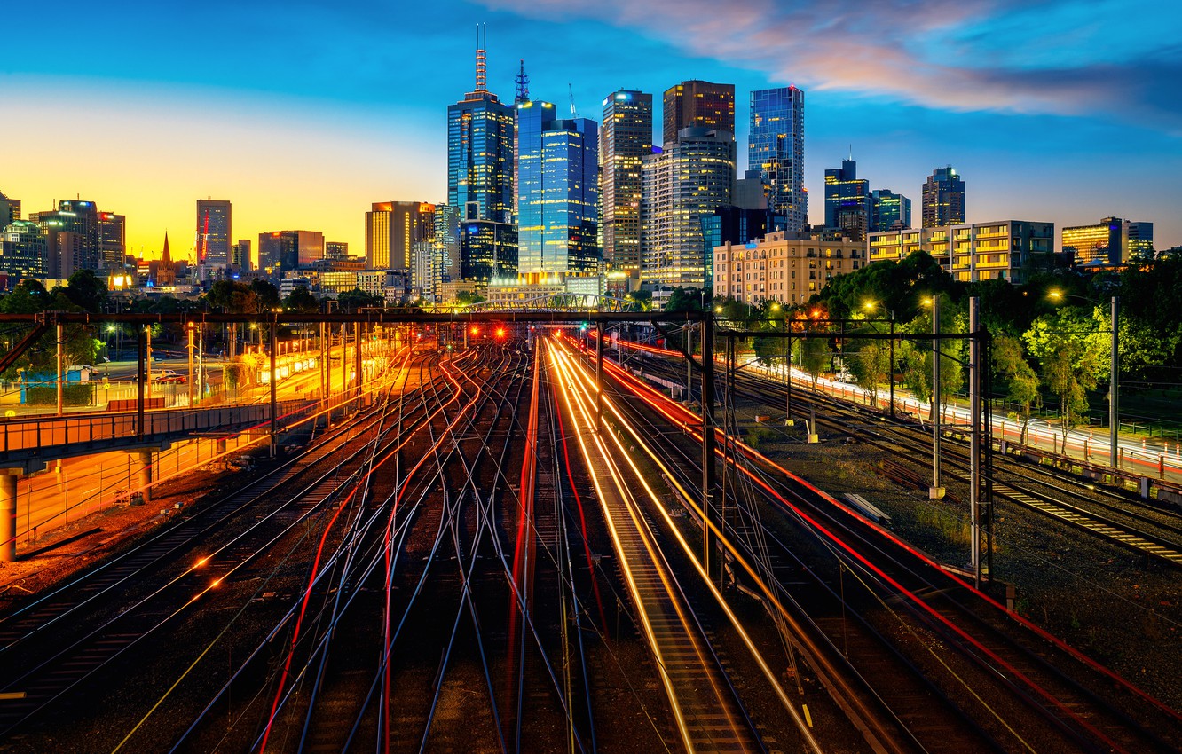 Wallpaper night, city, the city, lights, Australia, Melbourne image for desktop, section город