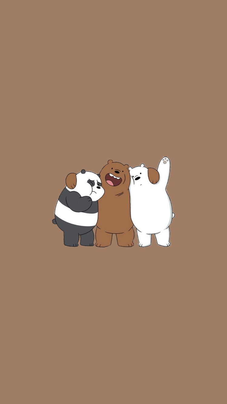 we bare bears aesthetic brown wallpaper simple cute kawaii. Bear wallpaper, Cute cartoon wallpaper, Cute panda wallpaper