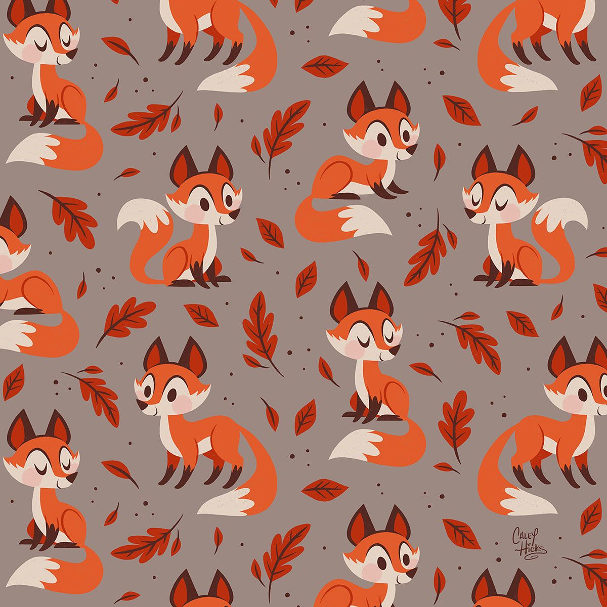 Fall Foxes. Cute patterns wallpaper, Fox pattern, Fox art