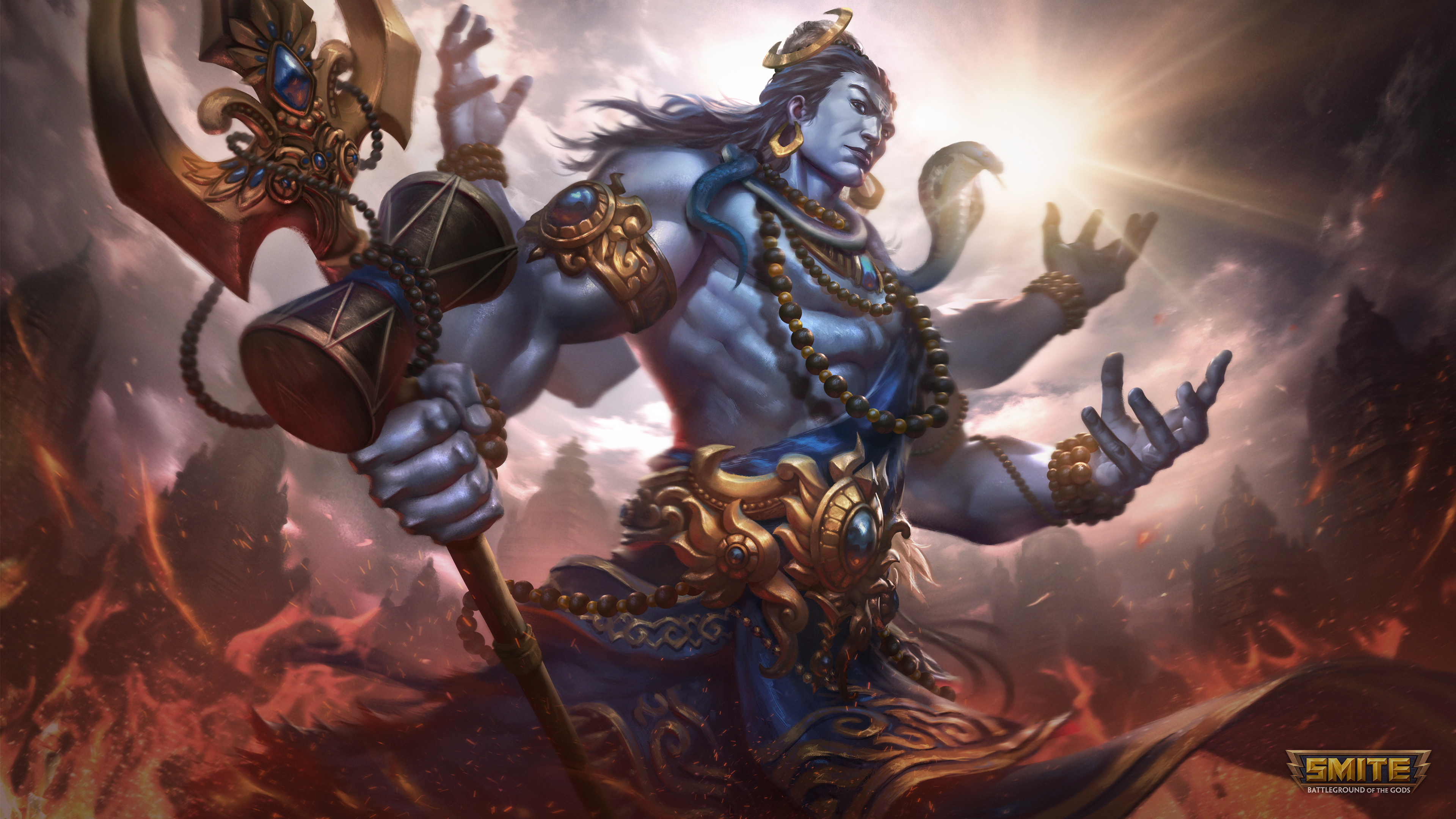 Lord Shiva Wallpaper 4K, The Destroyer, Smite, Games