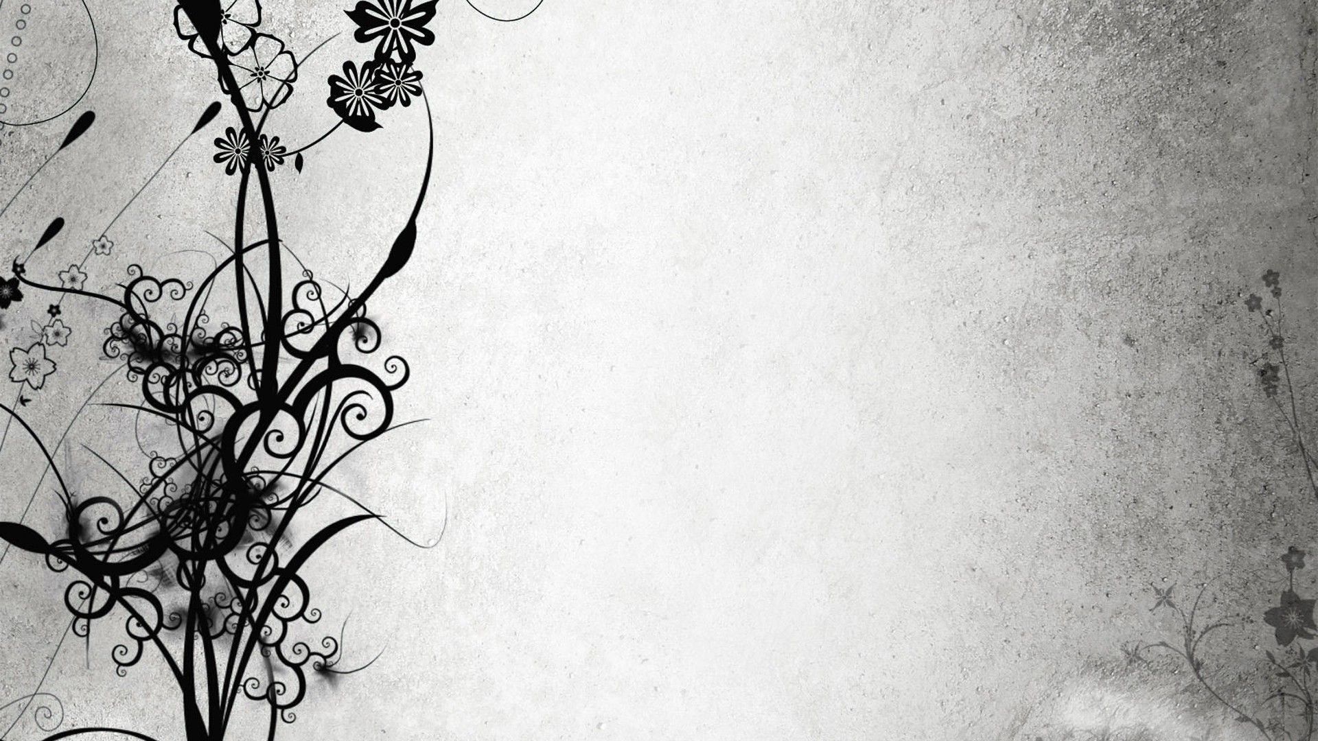 HD desktop wallpaper: Abstract, Flower, Swirl, Black & White download free picture