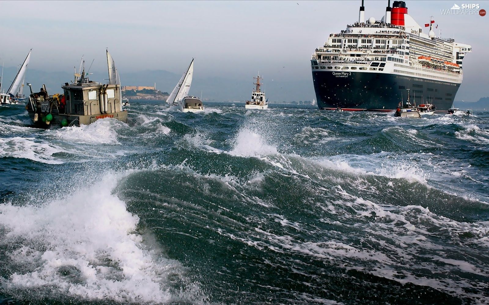 rough, sea, Queen Mary 2. Queen mary ii, Queen mary, Cruise liner