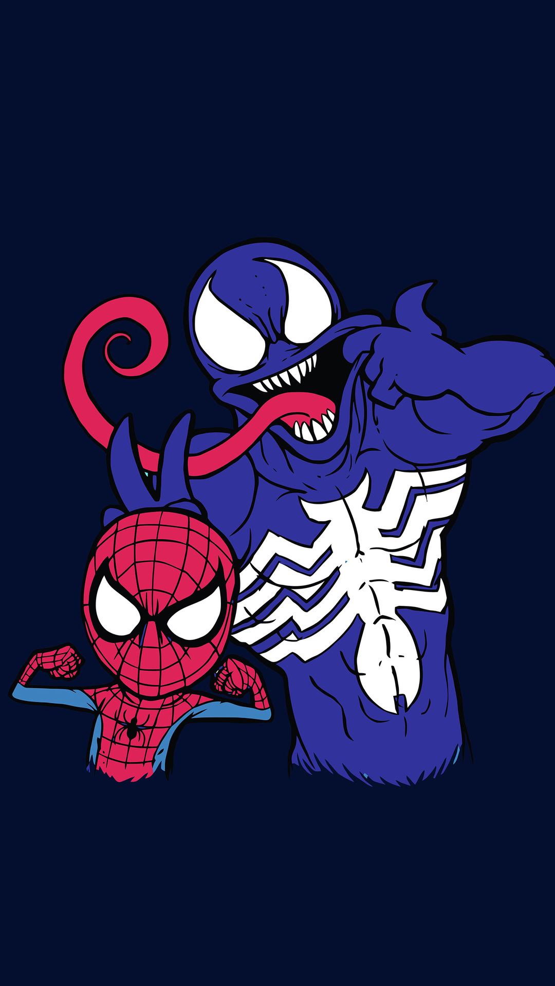 1080x1920 venom, spiderman, superheroes, artist, artwork, digital art, hd, minimalism, minimalist, funny for iPhone 6, 7, 8 wallpaper
