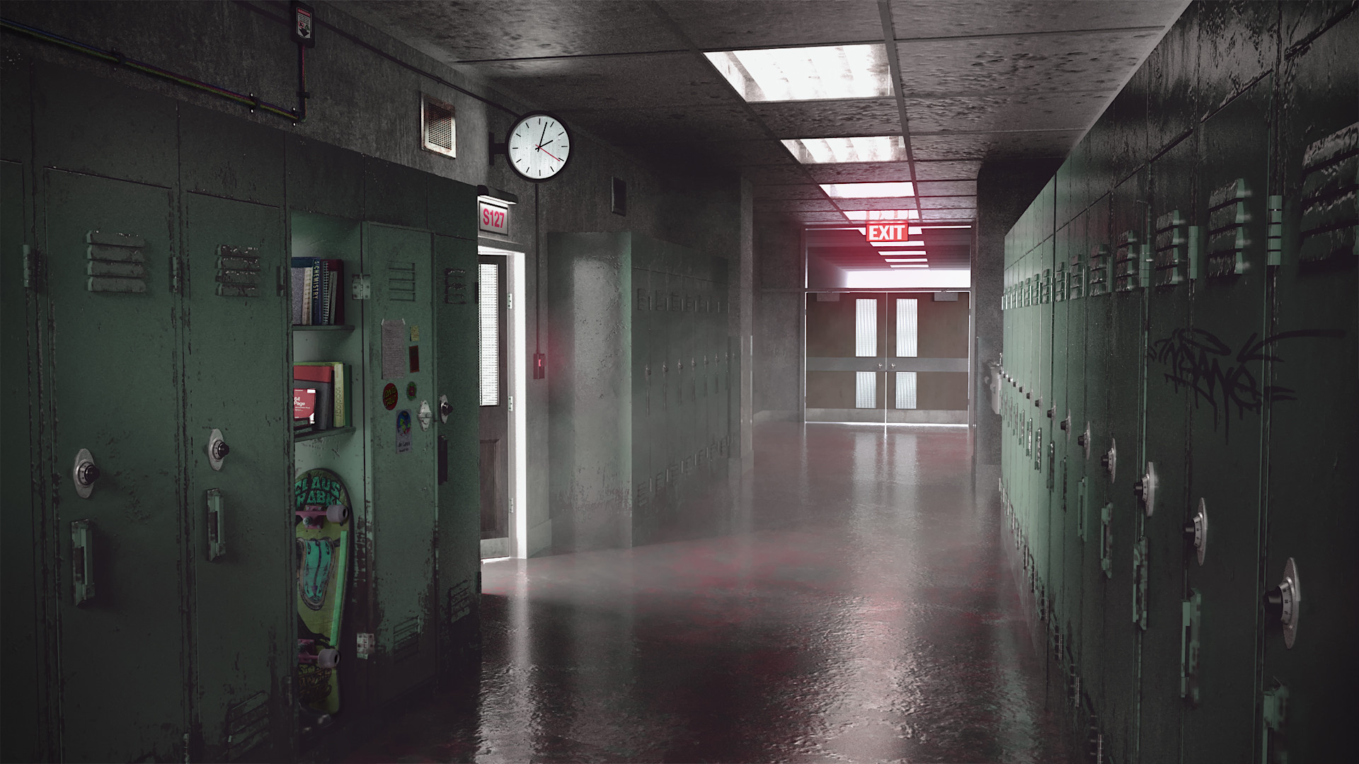 70's School Hallway