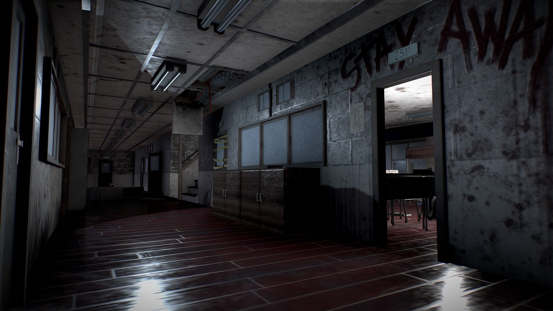 Creepy school hallway (WIP) model by altiegg [c84bc5f]