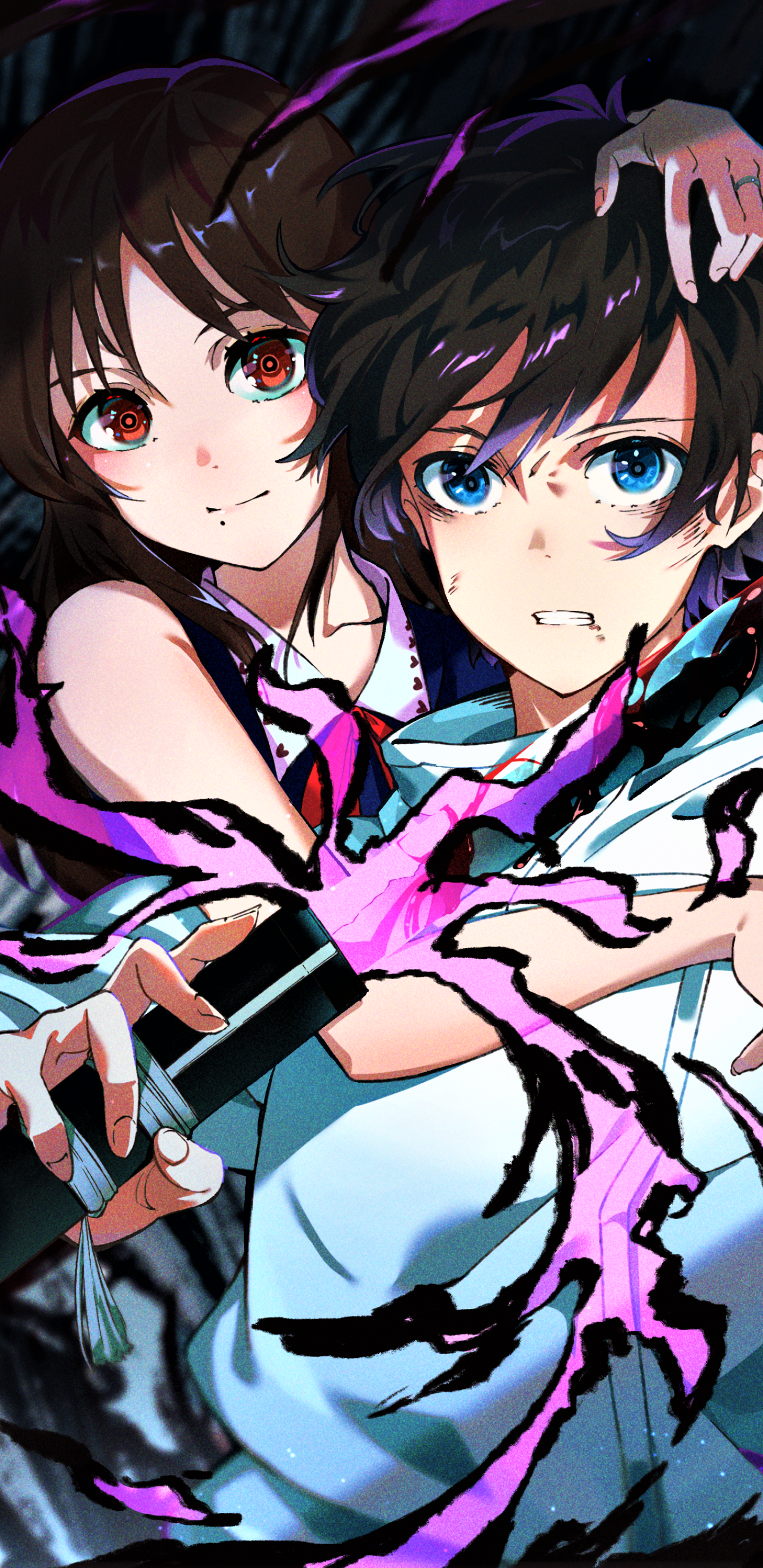 Wallpaper / Anime Jujutsu Kaisen Phone Wallpaper, Rika Orimoto, Yuta Okkotsu, 1440x2960 free download