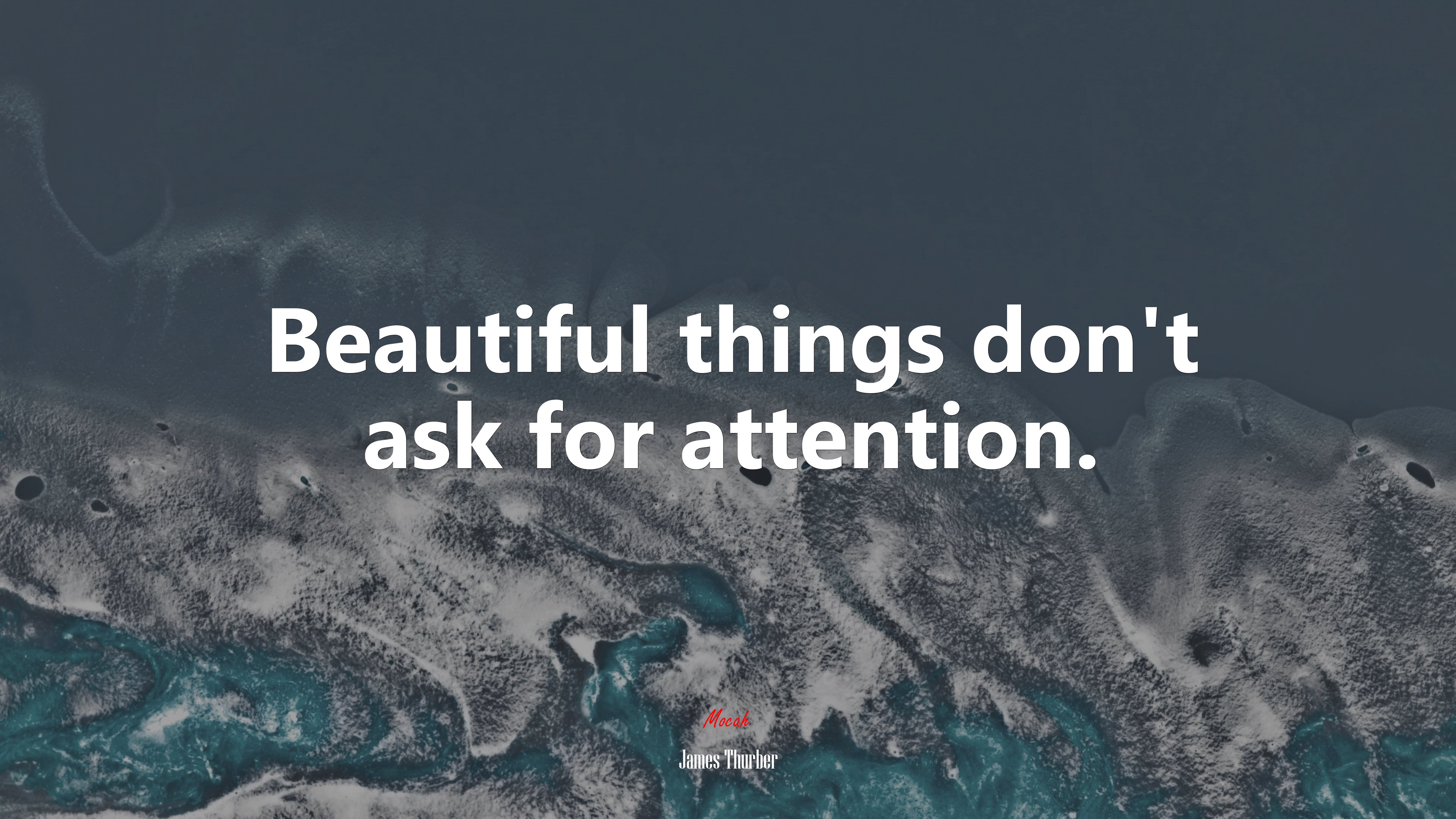 Beautiful things don't ask for attention. James Thurber quote Gallery HD Wallpaper