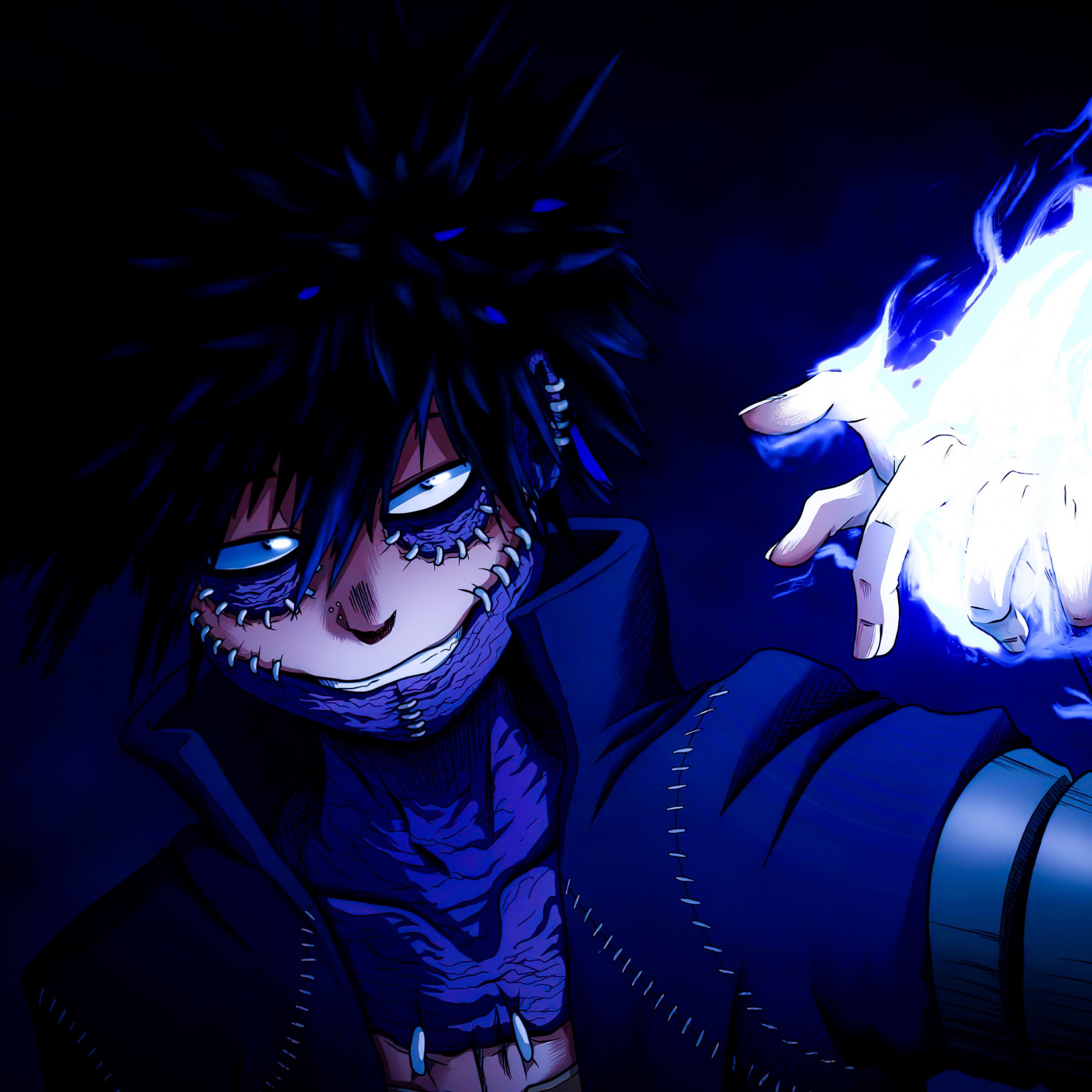 My Hero Academia Wallpaper 4K, Dabi, Blue background, Anime