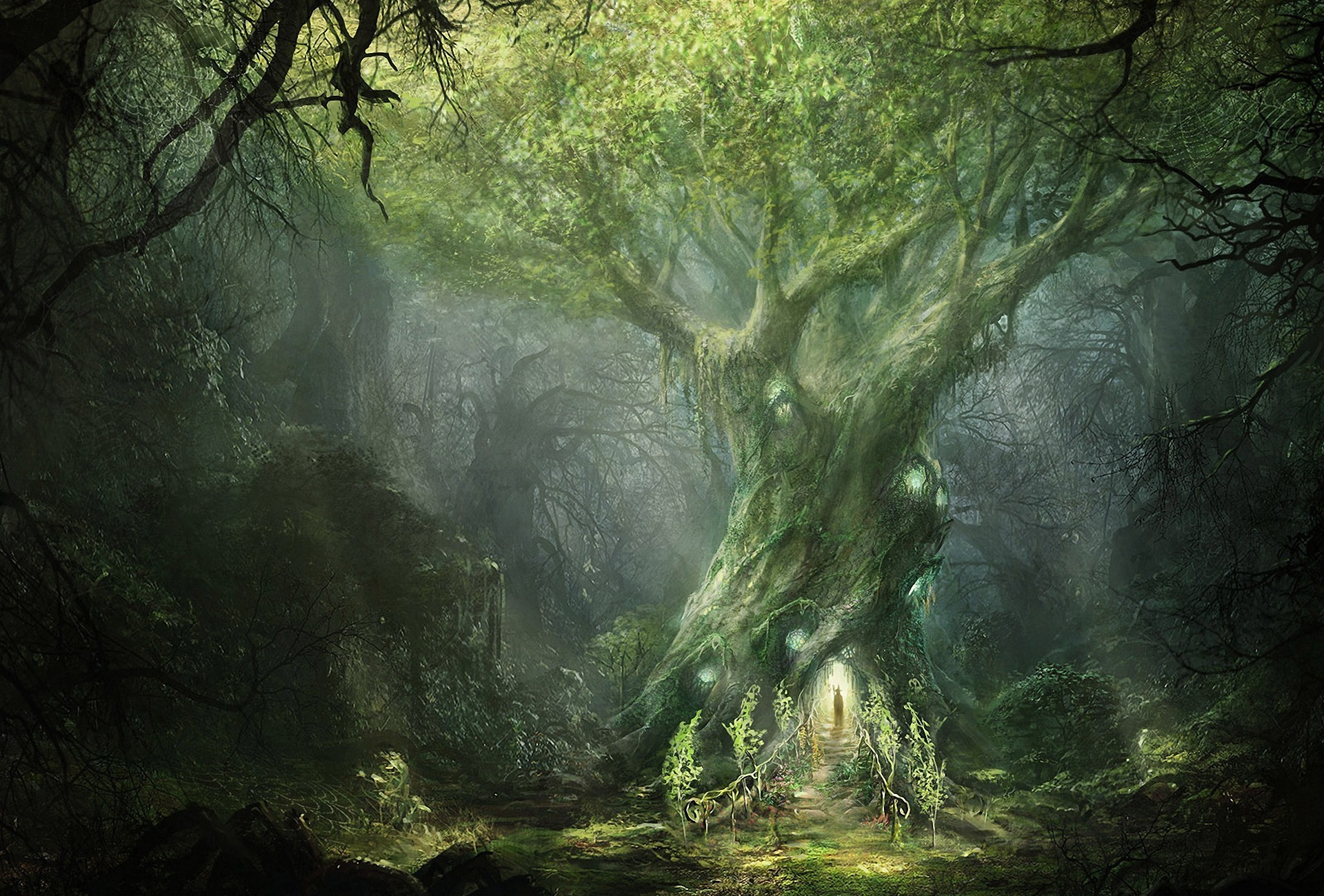 Art Ilya Nazarov Lord of The Rings War In The North forest tree sign mag fantasy trees magical lotr wallpaperx1300