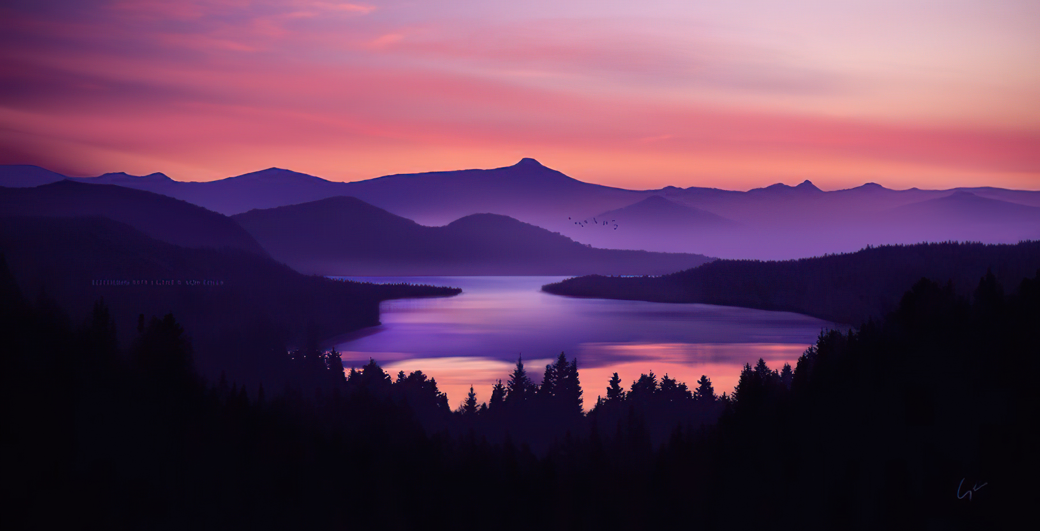 lake, artist, artwork, digital art, hd, 4k, Gallery HD Wallpaper