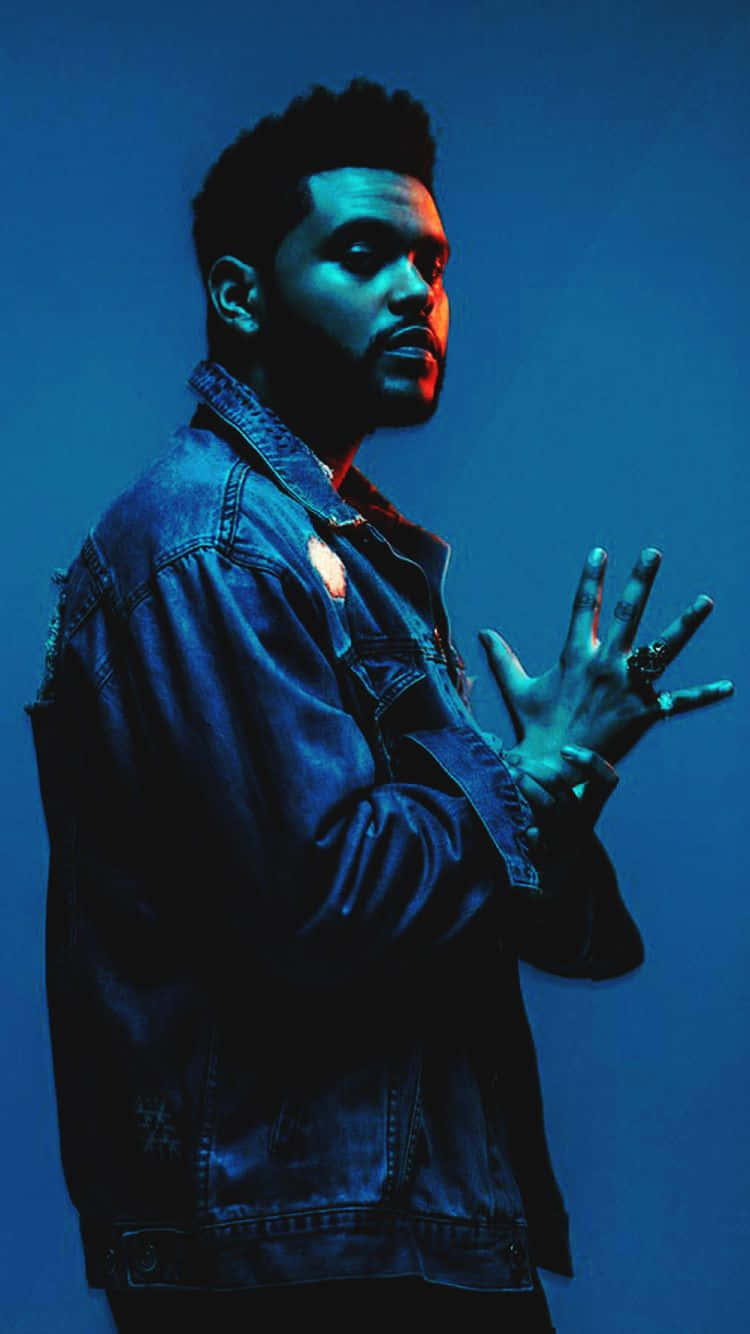 The Weeknd Blue Neon iPhone Wallpaper