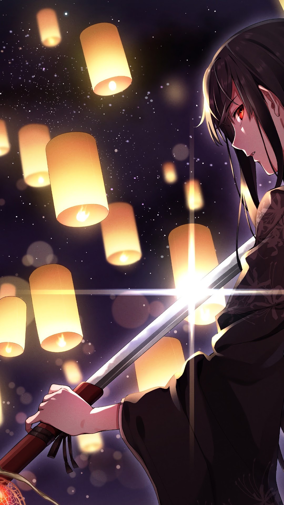 Anime, Girl, Samurai, Kimono, Katana HD Gallery HD Wallpaper