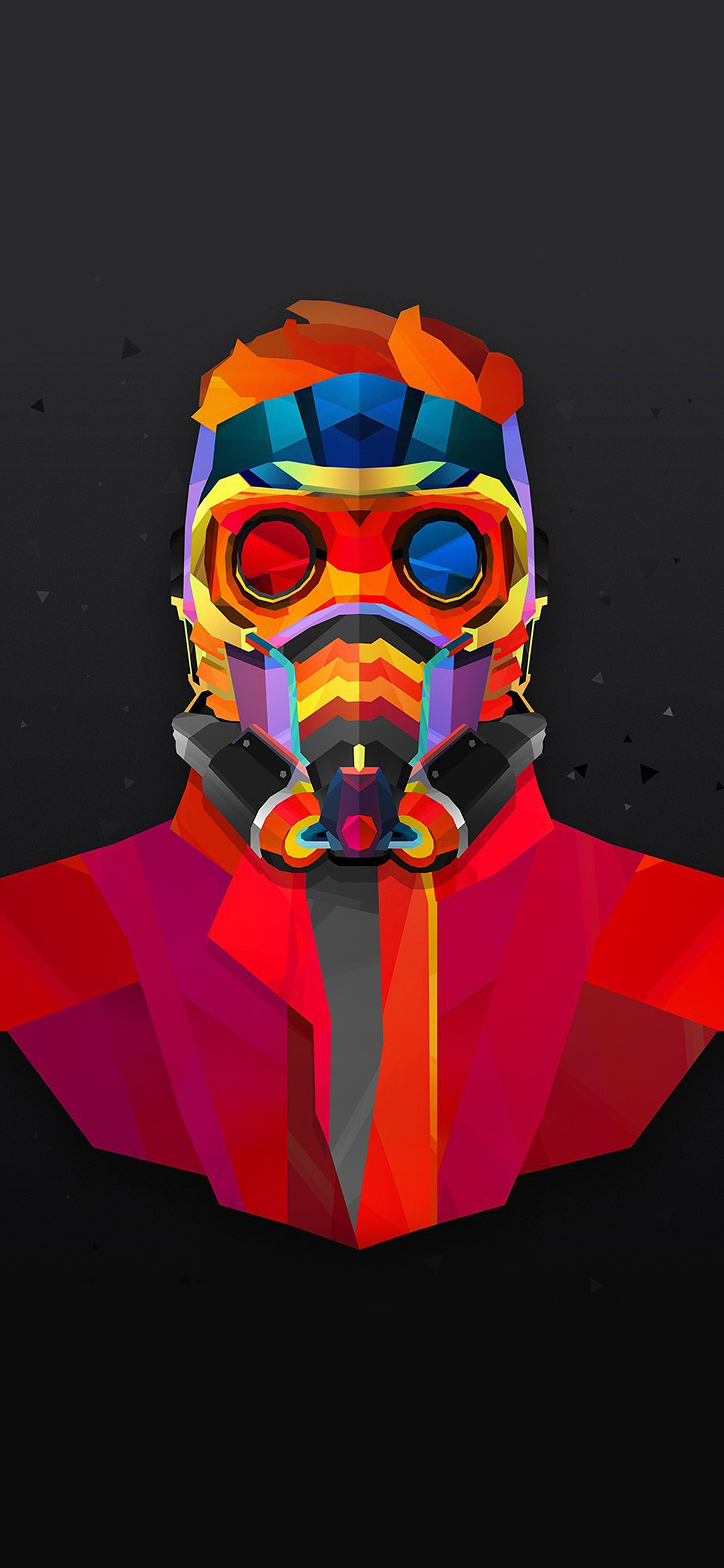dark man art colorful armor