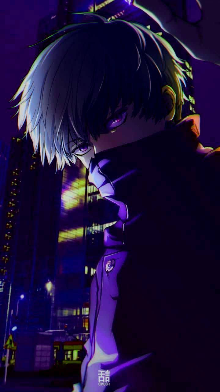 Download A dark anime boy deep in thought Wallpaper