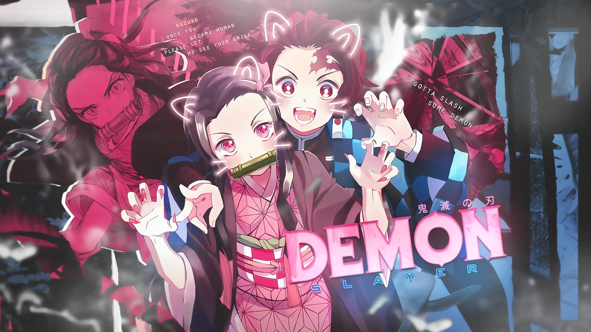 Wallpaper / Nezuko Kamado, Tanjirou Kamado, Kimetsu no Yaiba, Anime, Demon Slayer: Kimetsu no Yaiba, 1080P free download