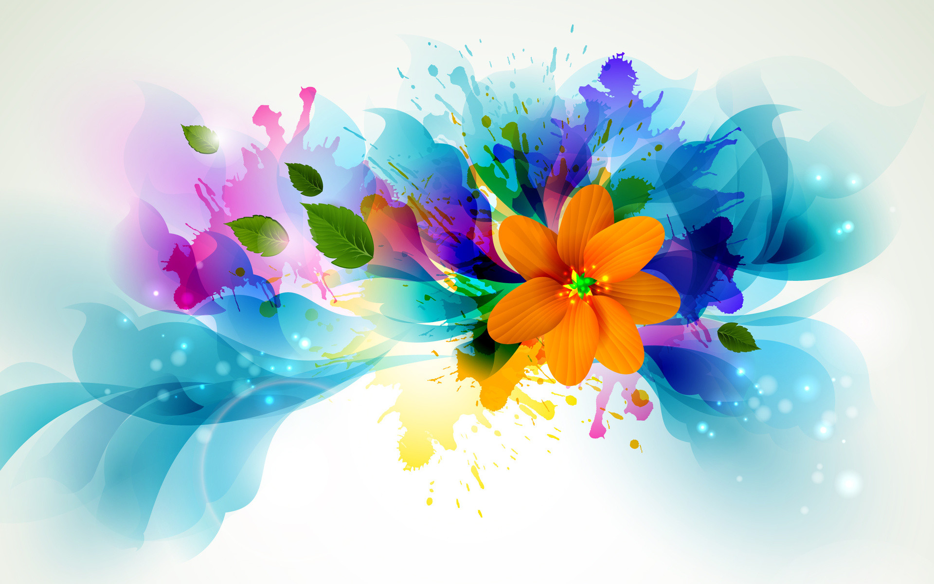 Bright Colored Flowers Wallpaper