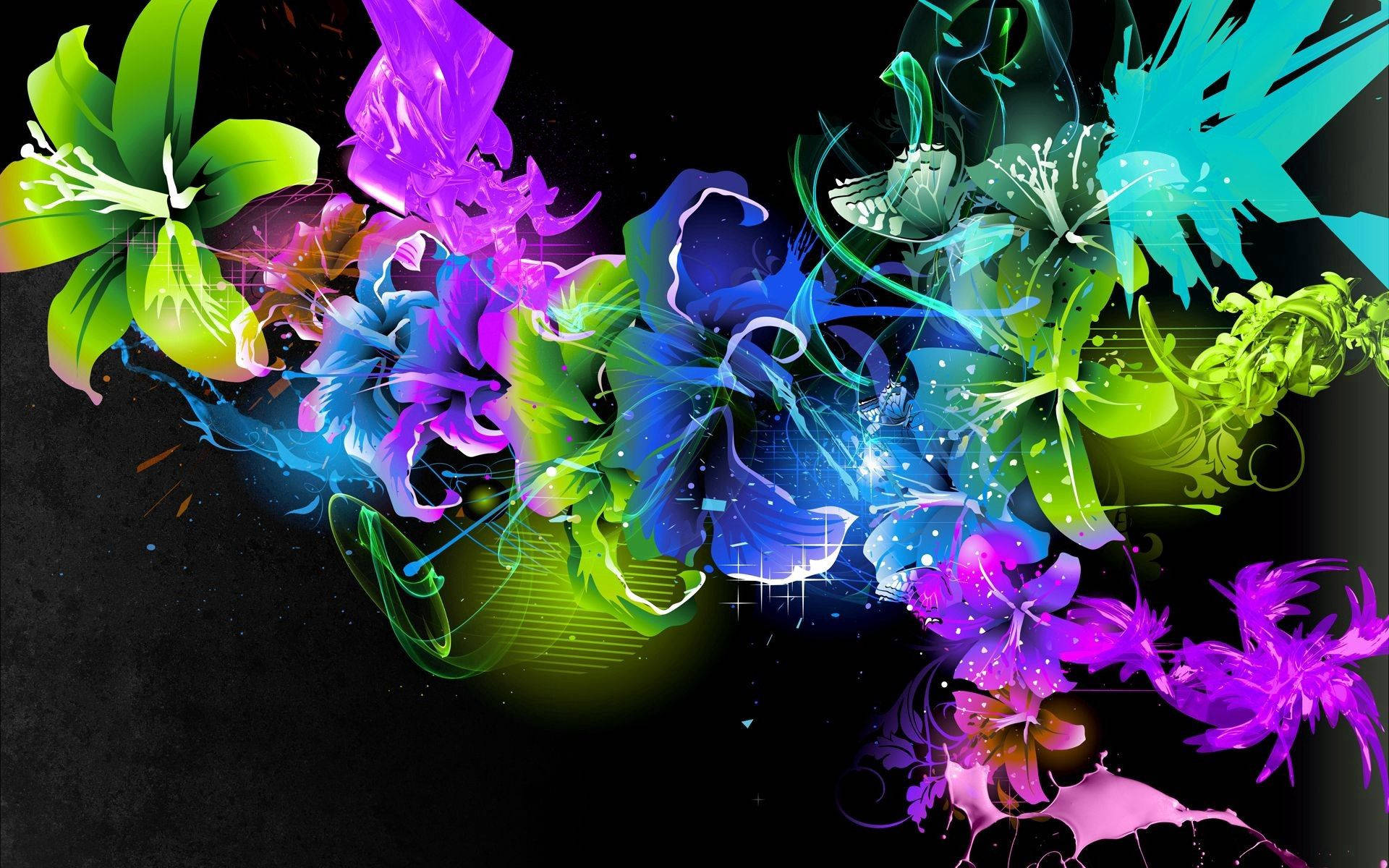 Download Sparkly Color Flower Wallpaper