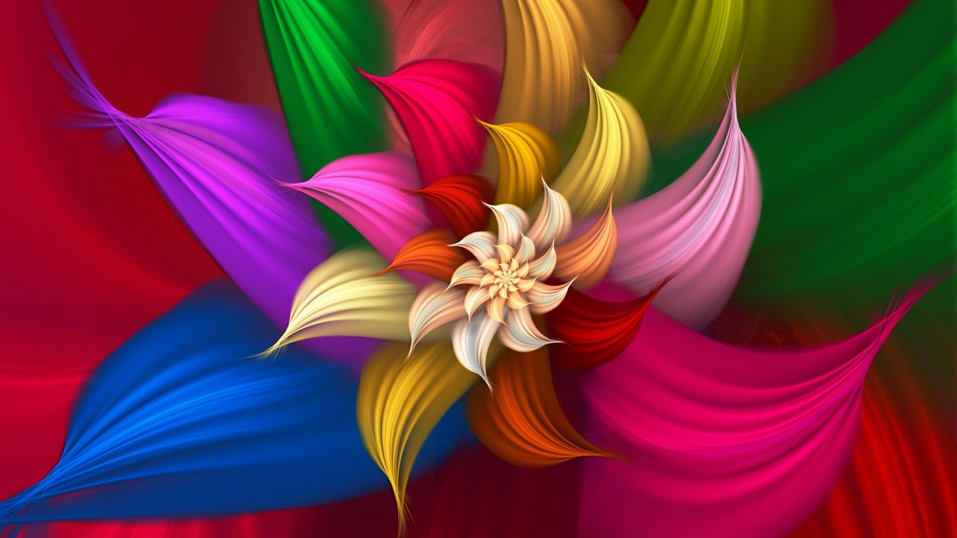 Abstract flowers paint wallpaper