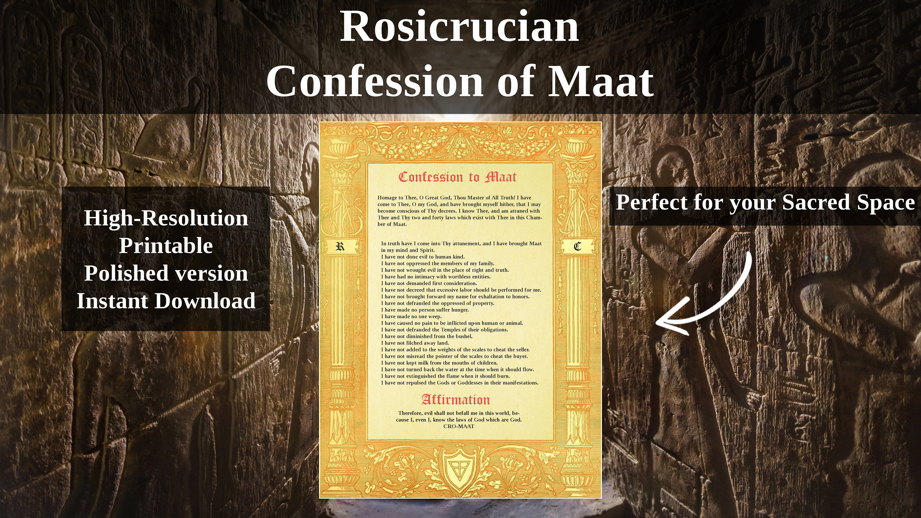 Confession of MAAT Rosicrucian AMORC CRC Esoterism
