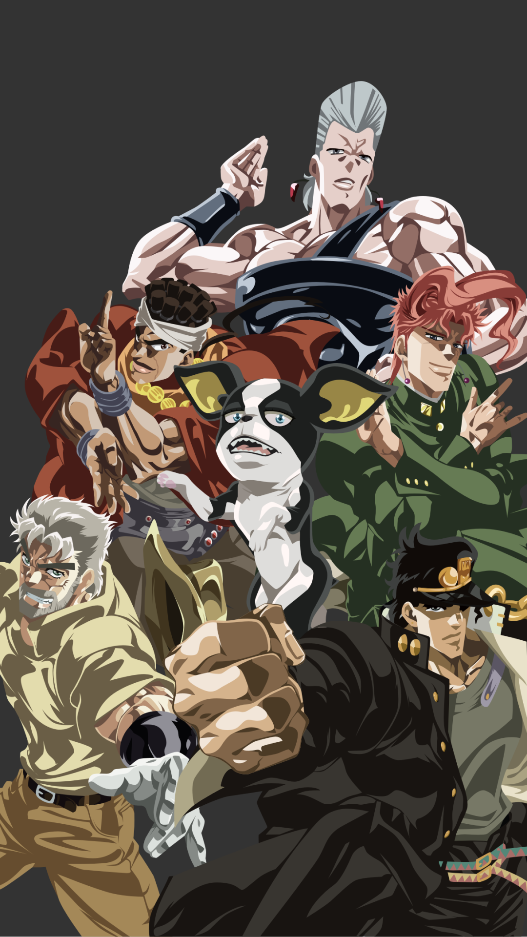 Wallpaper / Anime Jojos Bizarre Adventure Phone Wallpaper, Mohammed Avdol, JoJos Bizarre Adventure: Stardust Crusaders, Jean Pierre Polnareff, Jotaro Kujo, Joseph Joestar, 1080x1920 free download