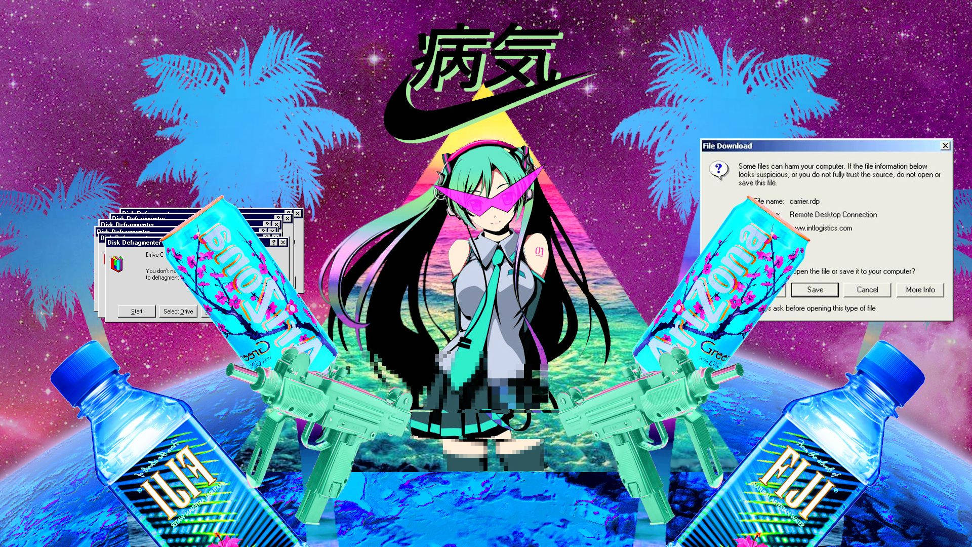 Download Vaporwave Miku Aesthetic Pfp Wallpaper