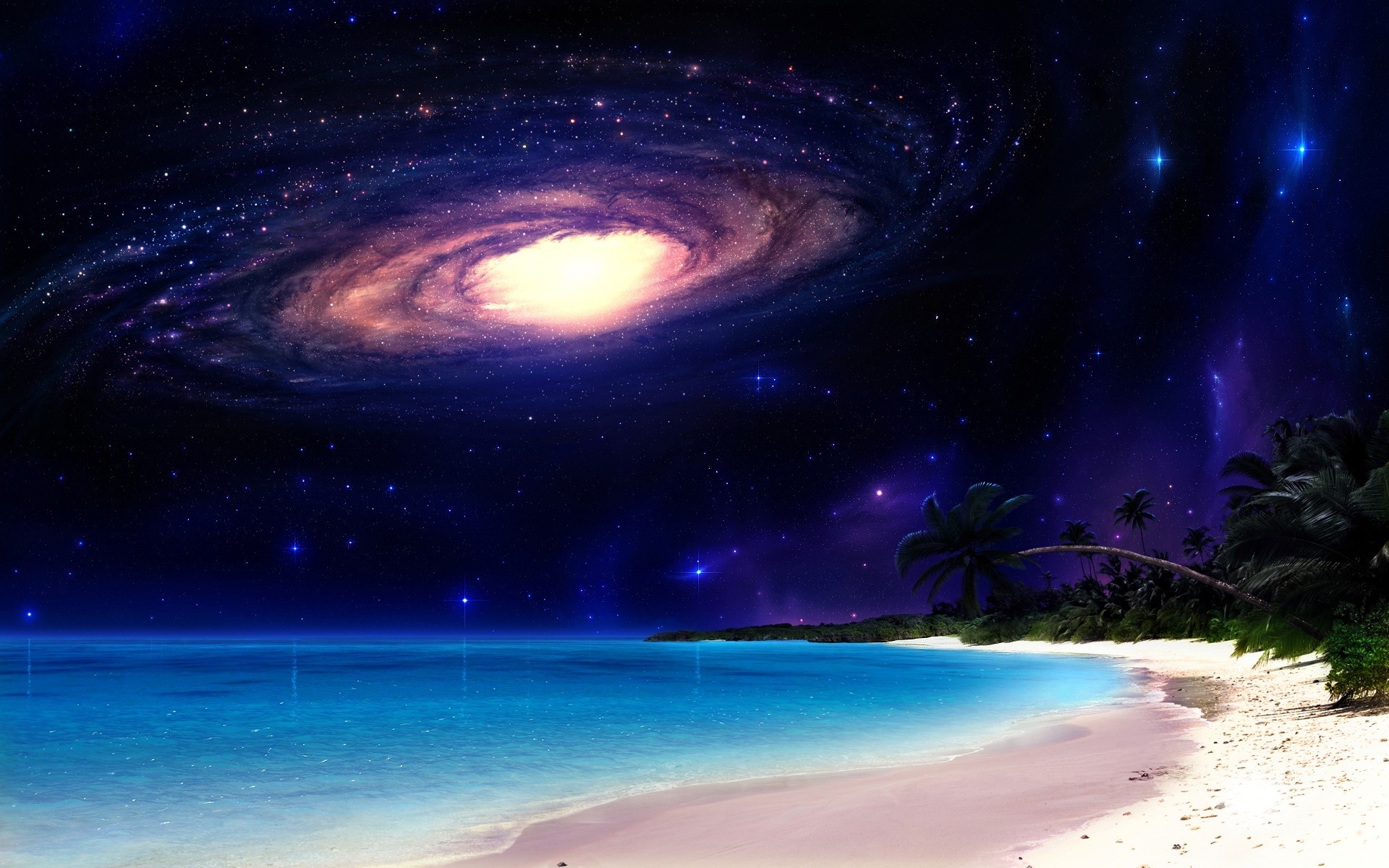 WallpaperD wallpaper. photo. picture. nature, space, fantasy, the beach, stars
