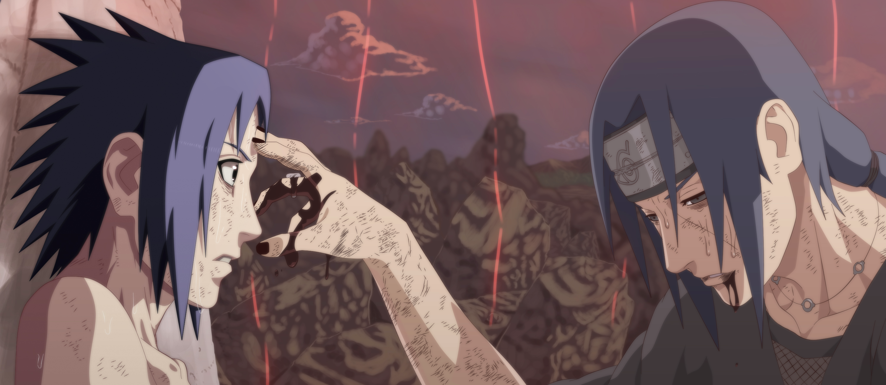 3000x1306 Itachi Uchiha, Sasuke Uchiha wallpaper