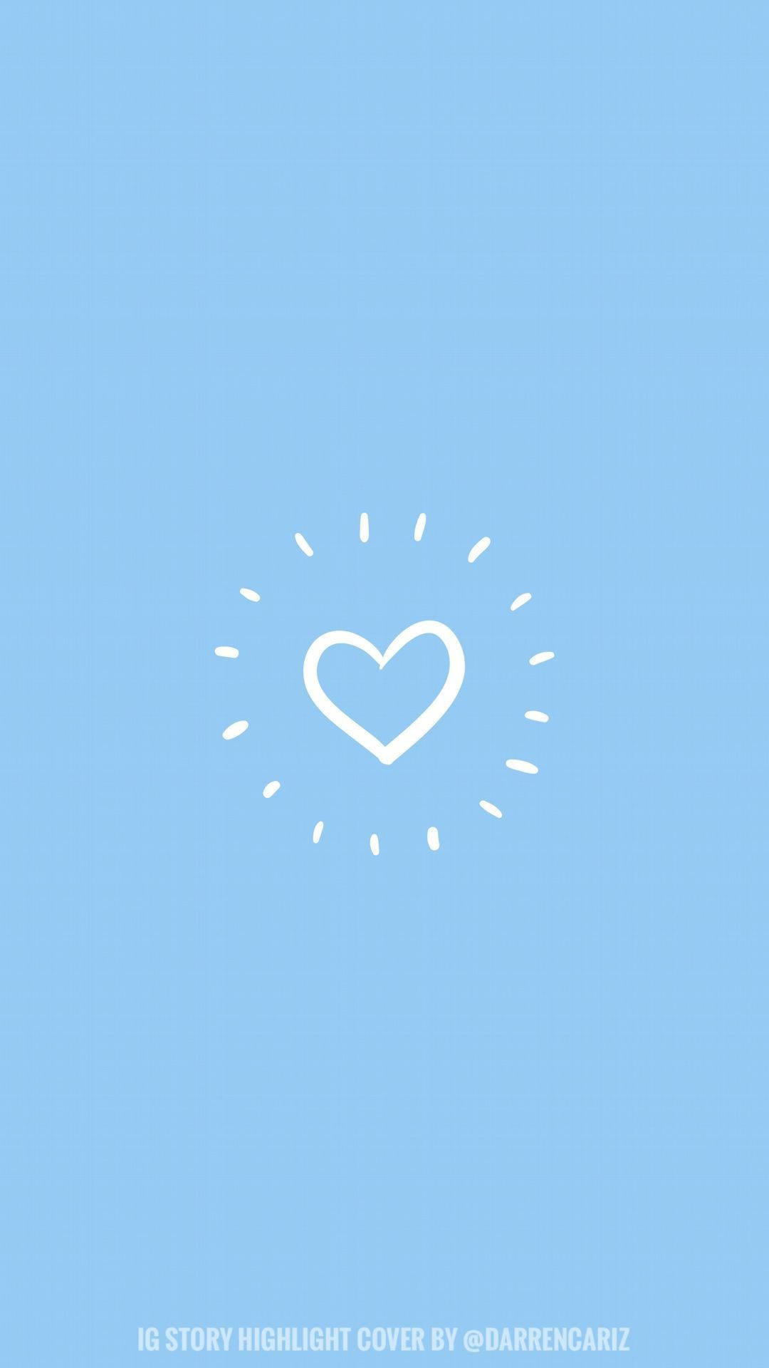 Download Minimalist Pastel Blue Heart Wallpaper