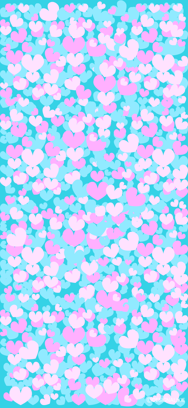 Light Blue Heart Wallpaper for iPhone Free PNG Image｜Illustoon