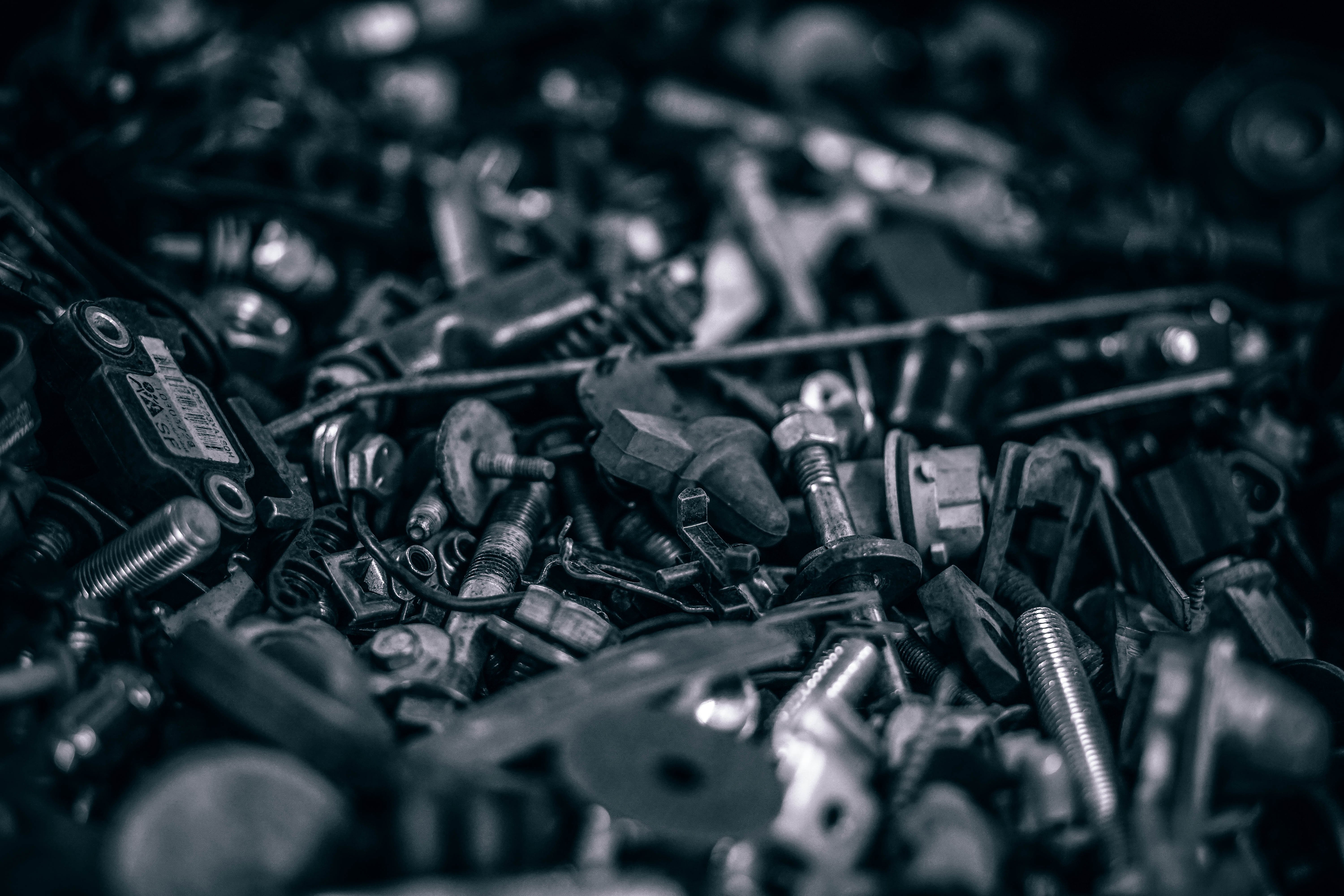 6000x4000 parts, car, service, closeup, instrument, workshop, black and white, auto, set, engineer, metals, repair, wrench, box, mechanical, background, tool, dark, black, Public domain image, mechanic Gallery HD Wallpaper