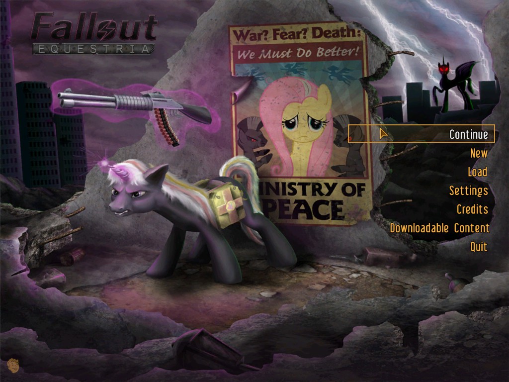 Fallout Equestria Main Menu at Fallout New Vegas and community