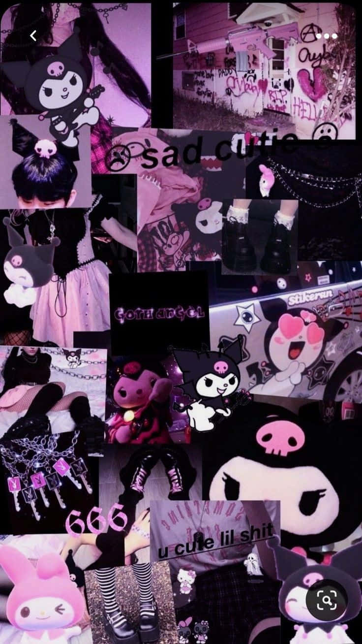 Download A Collage Of Various Pink And Black Items Wallpaper