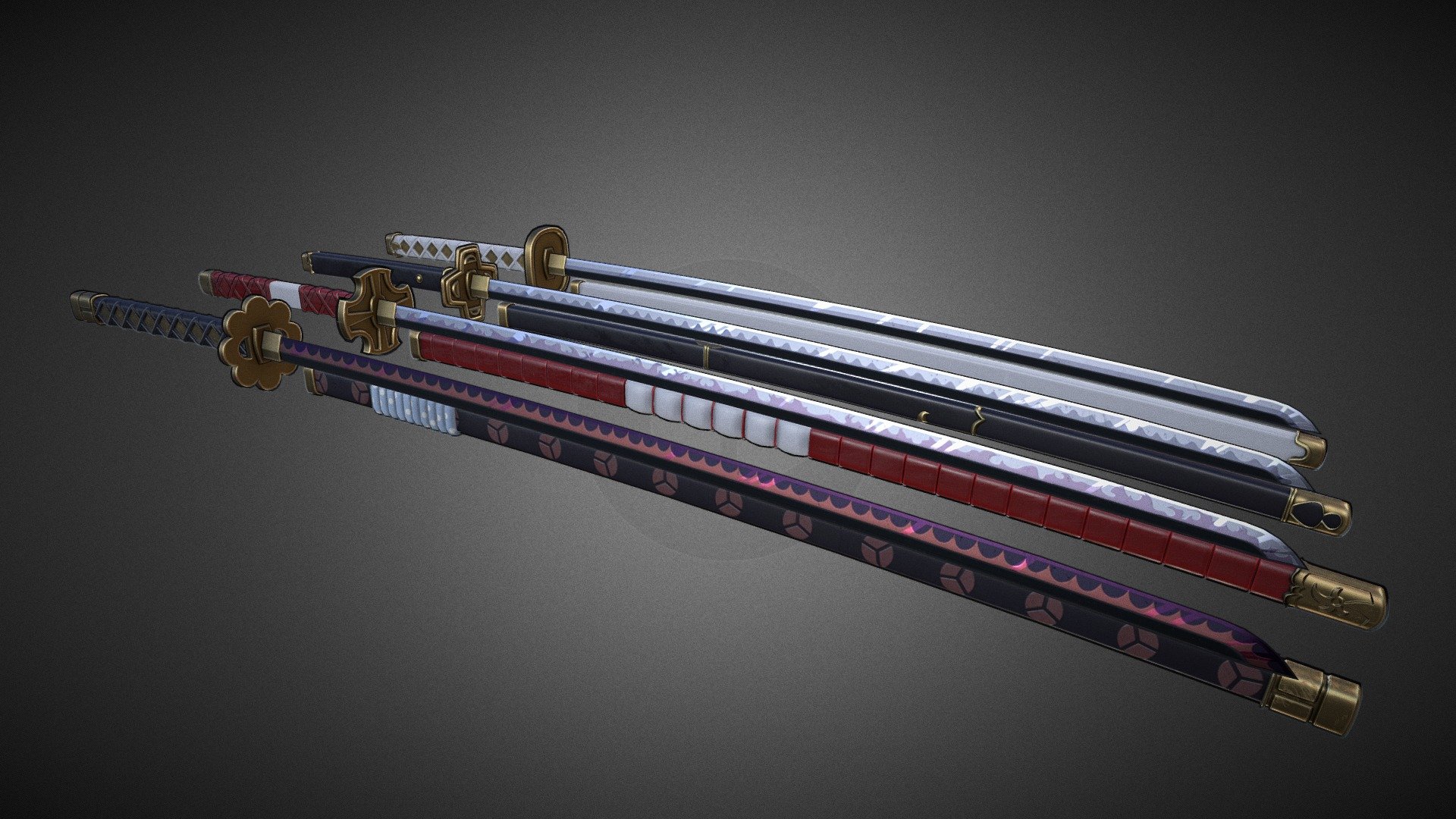 OnePiece Fanart Zoro's Swords Free 3D model by Keishun [e029be9]