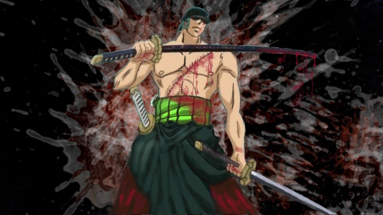One Piece (anime) Roronoa Zoro swords wallpaperx1080