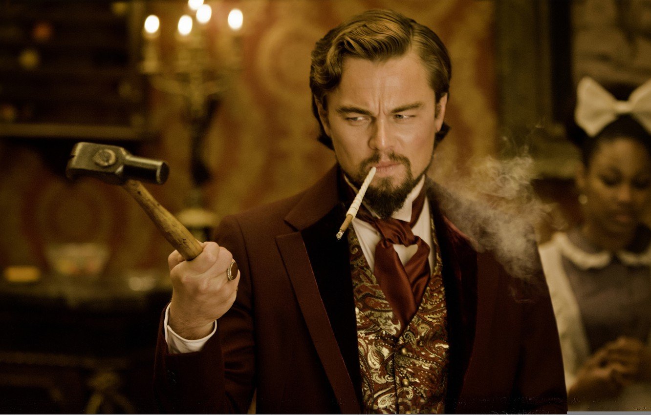 Wallpaper cigarette, hammer, Leonardo DiCaprio, Django Unchained, Django, Leonardo DiCaprio, Calvin Candie image for desktop, section фильмы