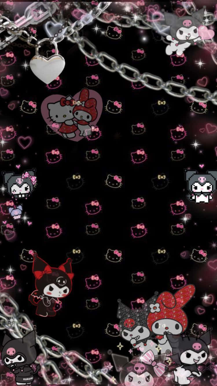 Download Hello Kitty Wallpaper With Hearts And Chains Wallpaper