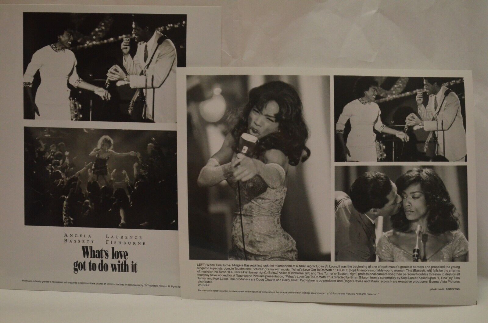 Lot Angela Bassett, L Fishburne “What's Love Got To Do With It” Press Photo