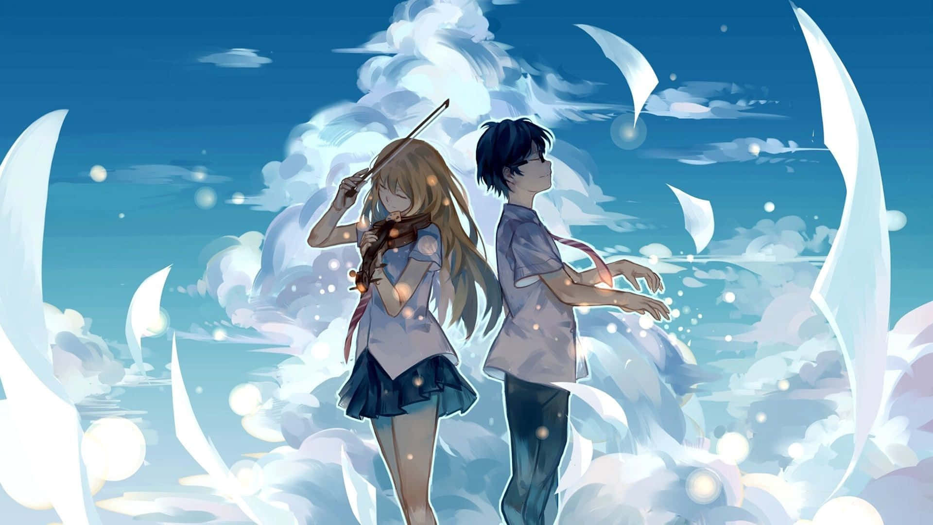 Blue Anime Aesthetic Desktop Wallpaper for FREE