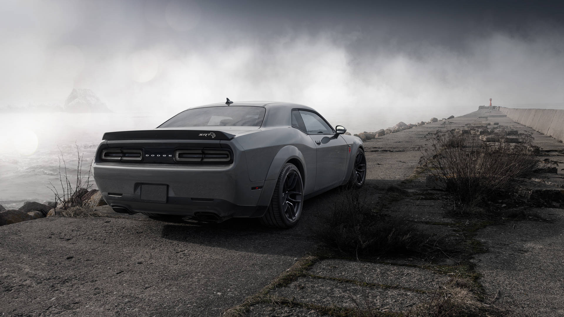 Download Dodge Challenger Demon 4k On A Smoky Road Wallpaper